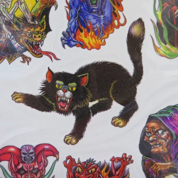 HALLOWEEN Temporary Tattoos 1 Sheet 21 Tats (K148) - Picture 2 of 3